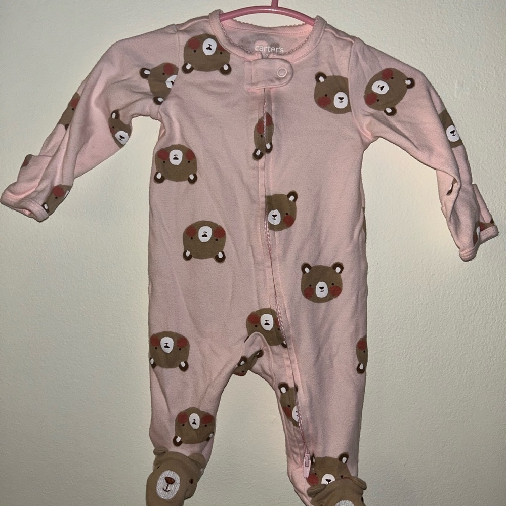 Carter's Pink Bear Print Kids One Piece